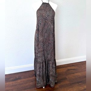 Vici halter dress, multi colored cheetah print